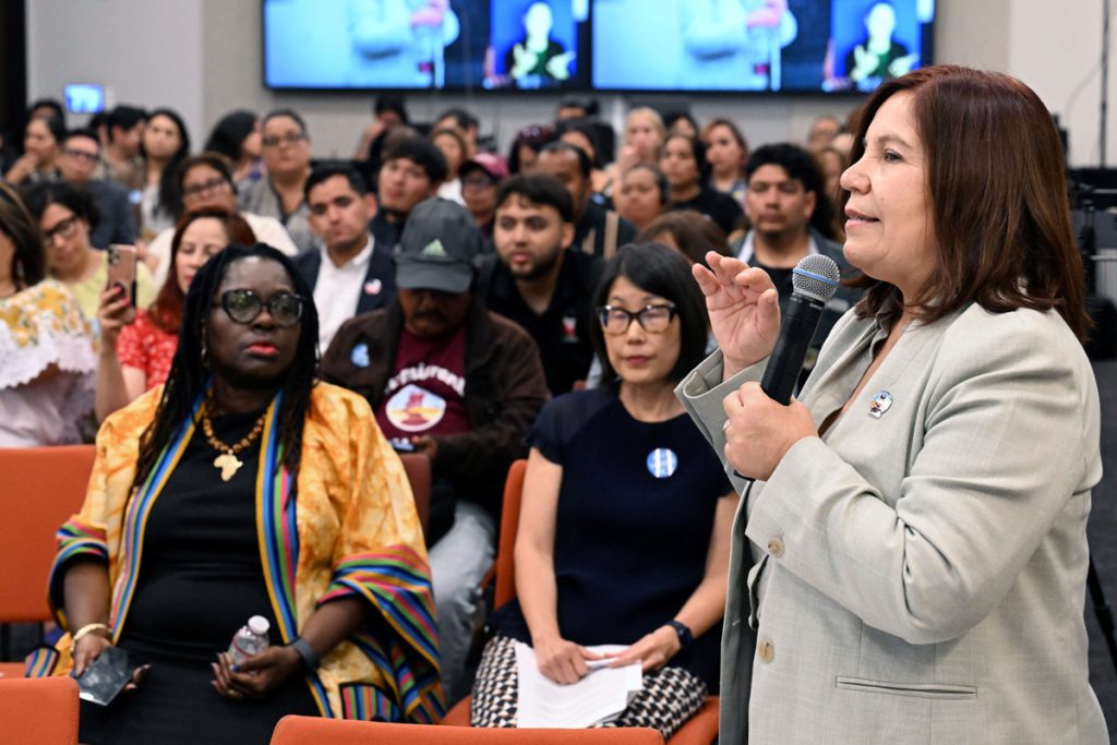 Angelica Salas, executive director of CHIRLA. Photo by Wally Skalij.