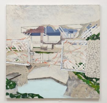 Deputy Chief Mission Residence (U.S. Embassy in Baghdad), 2007, 80 x 80 in., Mixed media on canvas, 2007 Dan Bayles