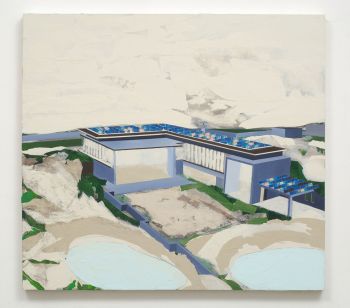 Marine Security Quarters (U.S. Embassy in Baghdad), 2007, 42 x 46 in., Mixed media on canvas, 2007 Dan Bayles