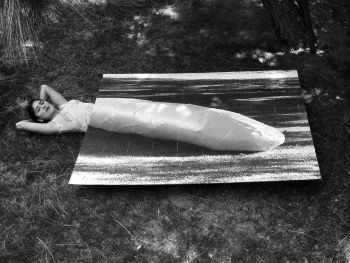 Self Portrait as Franz West's Sculpture, 28.5” x 38”, C-Print, 2006 Carlee Fernandez