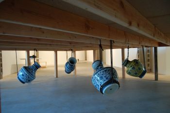 Charcoal Pit, 2006, 16 x 16 x 3 ft., Charcoal, porcelain Hirokazu Kosaka