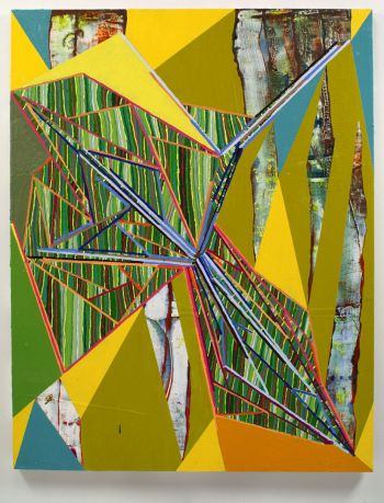 Celestial Fallings and Flyings (A New Kite for Alexander Graham Bell), 2006, 50 x 64 in., Acrylic and oil on canvas Steven Roden
