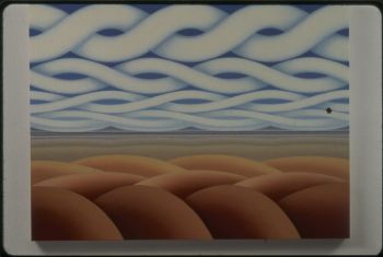 The Weather, the Landscape and That, 2007, 36 x 48 in., Oil, metal leaf on canvas Takako Yamaguchi