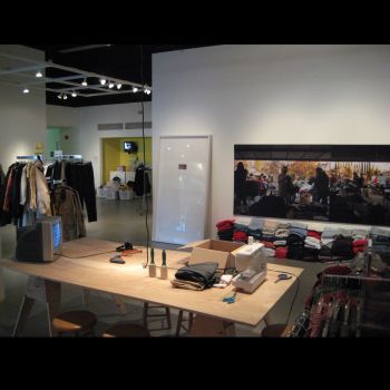Your Donations Do Our Work: Andrea Bowers and Suzanne Lacy, 2009, installation view, 12 x 44 x 44 ft. Andrea Bowers