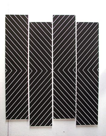 I`m So Bored With the U.S.A., 2009, acrylic on wood over metal, 24 x 60 in. Juan Capistran