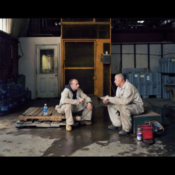 Old Boiler Shop: Proud and Shaun, 2008, framed chromogenic print, 48 x 61 in. Sharon Lockhart