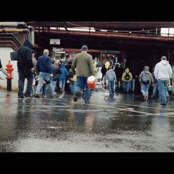 Exit (Still), 2008, 16mm film transferred to HD, 7.5 x 10 ft. Sharon Lockhart