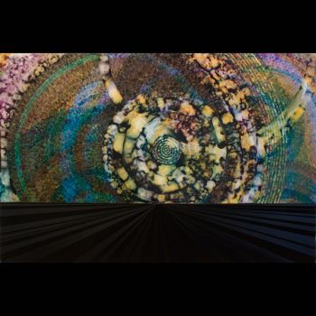 Untitled, 2009, acrylic, acrylic ink and needle embossing on duralene, 60 x 90 x .5 in. Sandeep Mukherjee