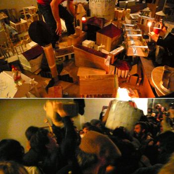 24 Hour Roman Reconstruction Project, Building Rome in a Day, 2008-2009, 24 hour participatory performance, 15 ft. x 30 ft. Liz Glynn