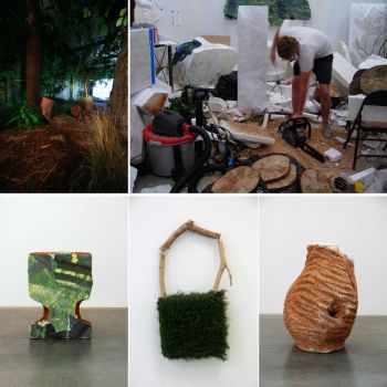 The Machine Project Deforestation Squad with Nate Page, 2009, Detritus from the "forest" installation, 20 in. x 10 in. x 10 in. Liz Glynn