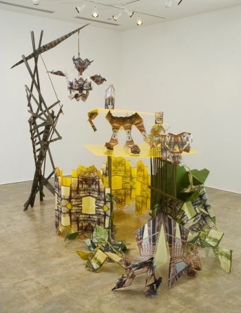 Rubble Division, 2006, Trailer, wood, ink jet prints on Sintra, rebar and steel, 144 in. x 96 in. x 168 in. Katie Grinnan