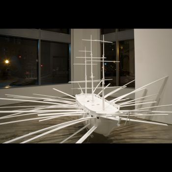 A Plank For Every Pirate, 2006, Wood, paint and resin, 168 in. x 192 in. x 192 in. Glenn Kaino