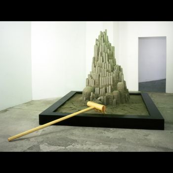 Desktop Operation: There`s No Place Like Home..., 2004, Wood, paint, plastic, sand and water, 96 in. x 168 in. x 84 in. Glenn Kaino
