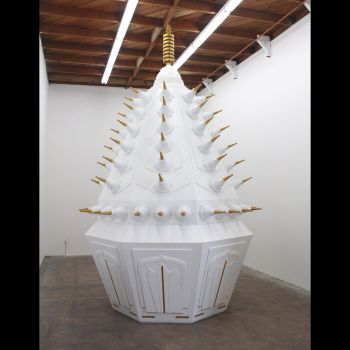 Dissolver: The Filthy Detritus of Transmigration, 2008, Aluminum, acrylic, fiberglass, glass, motor and wood, 149 in. x 84 in. x 84 in. Kara Tanaka