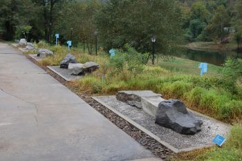 Beneath Land and Water, 2005, mixed, tiles, plants, public art installation, town center Elkhorn City, 900 inhabitants, Eastern Kentucky Suzanne Lacy
