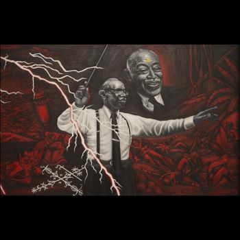 Troubled Island (Detail), 2004, Acrylic on canvas, 15 in. x 100 in. Noni Olabisi