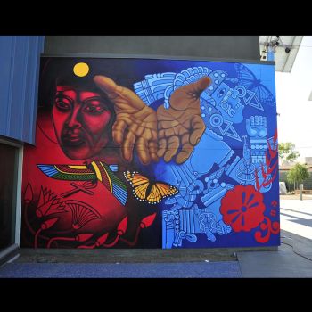 History in Our Hands, 2010, Acrylic on concrete, 20 ft. x 25 ft. Noni Olabisi