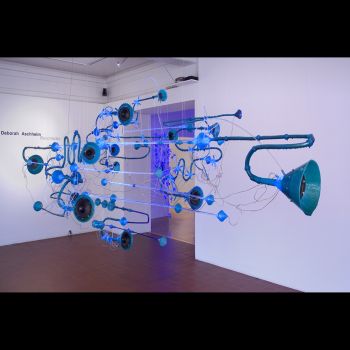 Earworm (node), 2008, plastic, copper, LED, 10 ft. x 15 ft. x 1 in. Deborah Aschheim