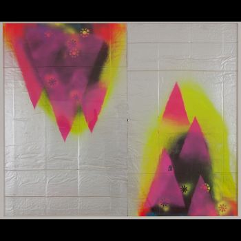 Overcoming Adversity, 2010, acrylic spray paint on reflective panel, 48 in. x 60 in. Martin Durazo