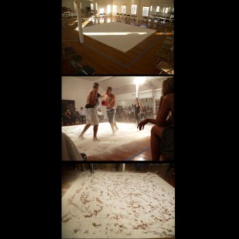 Boxed, 2009, performance, 15 minutes, 15 ft. x 15 ft. x 2 in. Jocelyn Foye
