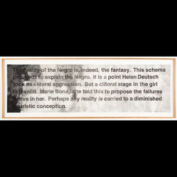 String Theory: Rewriting Fanon #2, 2010, graphite on paper, 24 in. x 71 in. Charles Gaines