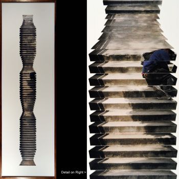 Proposal for a Monument to Upward Mobility, 2010, hand cut c-prints on paper, 55 in. x 15 in. x 2 in. Gregory Michael Hernandez