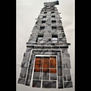 Proposal for a Monument to Forced Perspective, 2011, hand cut c-prints on paper, 60 in. x 24 in. Gregory Michael Hernandez
