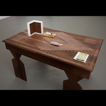 Table for Facsimiles, 2010, mixed media, 3.5 ft. x 3 ft. x 5 ft. Patricia Fernandez