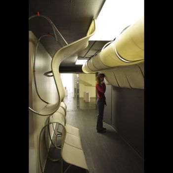 Interrogation by Design, 2010, Contents of Woodbury University Gallery Hollywood storage, 8 ft. x 5 ft. x 28 ft. Nate Page