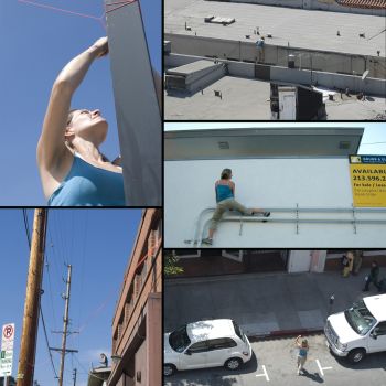 Untitled (Street Performances) - PERFORM! NOW!, 2010, performance/intervention, 50 ft. x 6,000 ft. x 9,000 ft. Nancy Popp