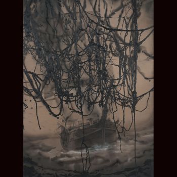 The Needle, 2010, ink and oil on linen, 114 in. x 84 in. x 2 in. Tony de los Reyes