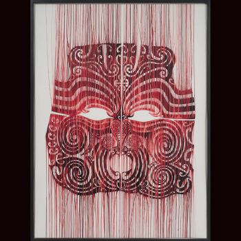 Cannibal, 2009, Red bister on paper, 59.5 in. x 44.5 in. x 2 in. Tony de los Reyes