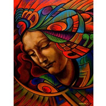 Mas Fina, 2011, Acrylic on canvas, 36 in. x 24 in. x 2 in. Fabian Debora