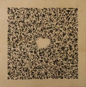 Bosko Dispensing Cool, 2012, Cotton Embroidery on Cottonn, 36 in. x 29 in. Mark Steven Greenfield