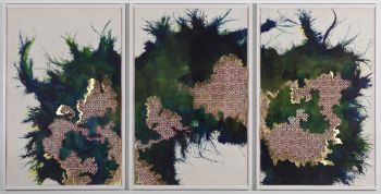 Untitled (dome), 2010, Mixed media on hand cut paper, 51 in. x 288 in. Sherin Guirguis