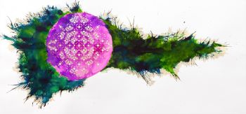 Untitled (khosouf II), 2012, Mixed media on hand cut paper, 36 in. x 76 in. Sherin Guirguis