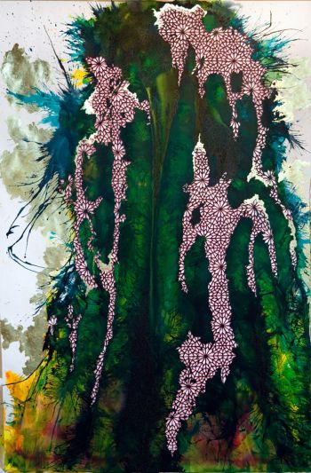 Untitled (mountain), 2010, Mixed media on hand cut paper, 78 in. x 52 in. Sherin Guirguis