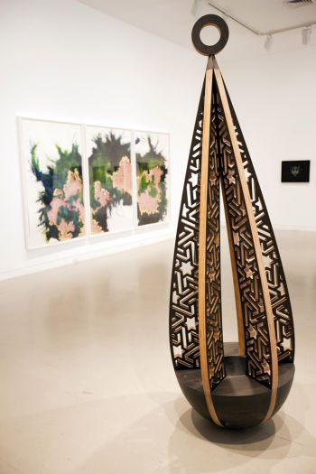 Bien El Qasrein, 2010, Plywood, walnut and lead, 96 in. x 48 in. x 48 in. Sherin Guirguis