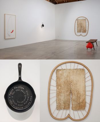 Owed to Studs Terkel, 2010, installation in skyroom at LA Louver Gallery, 96 in. x 60 in. x 40 in. Olga Koumoundouros
