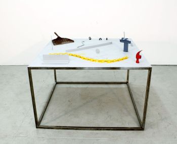 Workbench, 2011, painted steel, 36 in. x 47 in. x 47 in. Nick Kramer