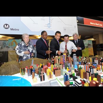 Los Angeles County Transportation Model, 2010, recycled materials, 32 in. x 72 in. x 96 in. James Rojas