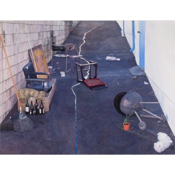Don`t Go Down Booze Alley, 2010, oil on canvas, 78 in. x 102 in. x 1.5 in. Kristin Calabrese