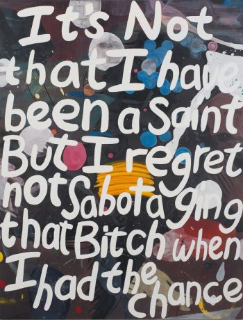 Sabotabitch, 2011, oil and acrylic on canvas, 102 in. x 78 in. x 1.5 in. Kristin Calabrese