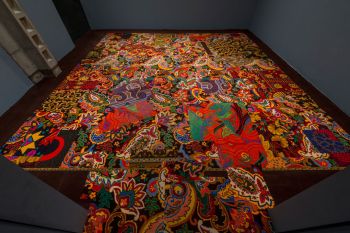 Swatch for Remnant Recomposition, 2012, Casino carpet fragments seamed together, .5 in. x 14 ft. x 14 ft. Cayetano Ferrer