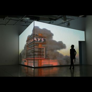 Proposal for a Las Vegas Casino, 2010, High contrast projection on architectural structure, 12 ft. x 16 ft. x 16 ft. Cayetano Ferrer