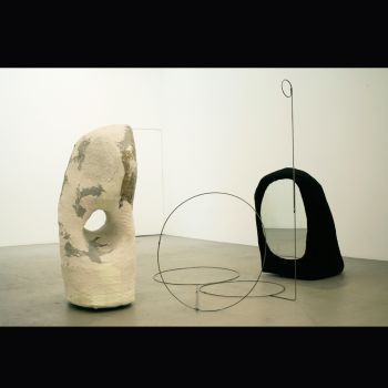 Echo-chamber I, 2008, paper mache, mirror, steel, flocking, wheels, 68 in. x 120 in. x 60 in. Anna Sew Hoy