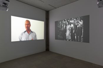 “Untitled” (Darby), 2 Channels of 3 Channel HD Raw video installation, Installation view Los Angeles Municipal Gallery, Los Angeles Nicole Miller