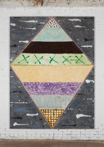 Untitled (#02-13), 2013, oil paint on canvas, 106 in. x 80.5 in. Rebecca Morris