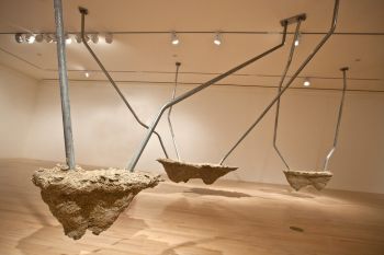 From the Ground Without Digging, 2011, Galvanized posts, metal, foam, bolts, aggregate, dirt, 11 ft. x 20 ft. x 14 ft. Ruben Ochoa