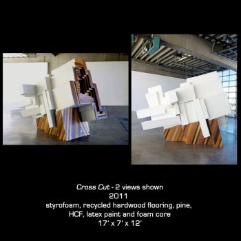 Cross Cut, 2011, Mixed Media, 12 ft. x 7 ft. x 17 ft. L. Aili Schmeltz